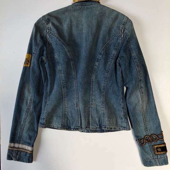 RARE: Ralph Lauren Jean Jacket with Gold Accents Size 2. - Picture 3 of 14